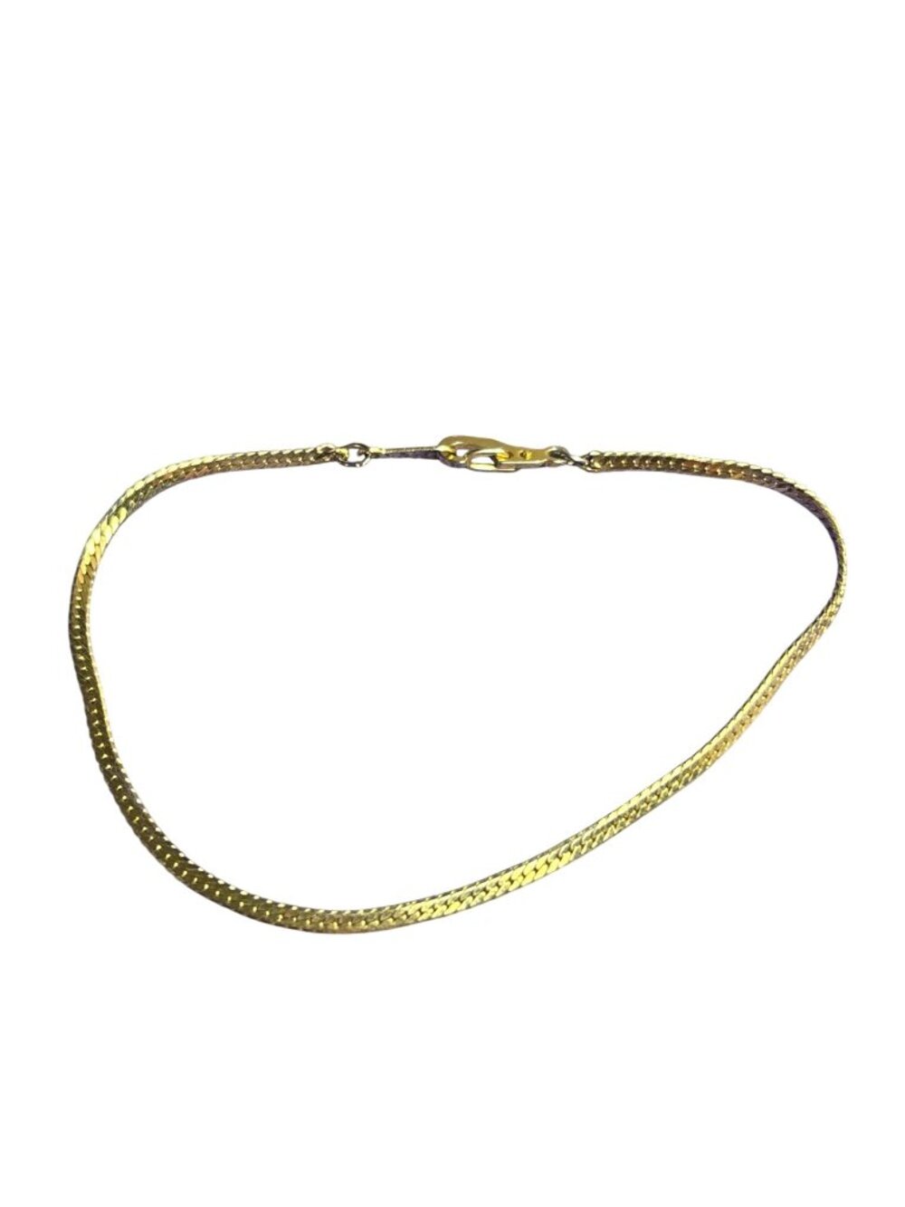 Vintage Goldtone Flat Chain Bracelet 7.75 inches